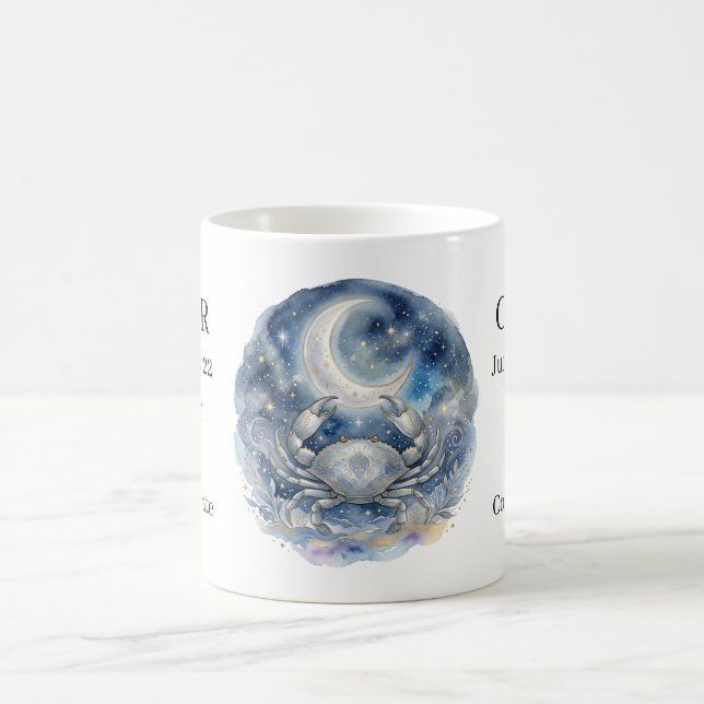 Cancer Zodiak Celest Crabba och Måne Kaffemugg (Center)