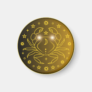 Cancer Zodiak Emblem Minimalt Celest Symbol Magnet