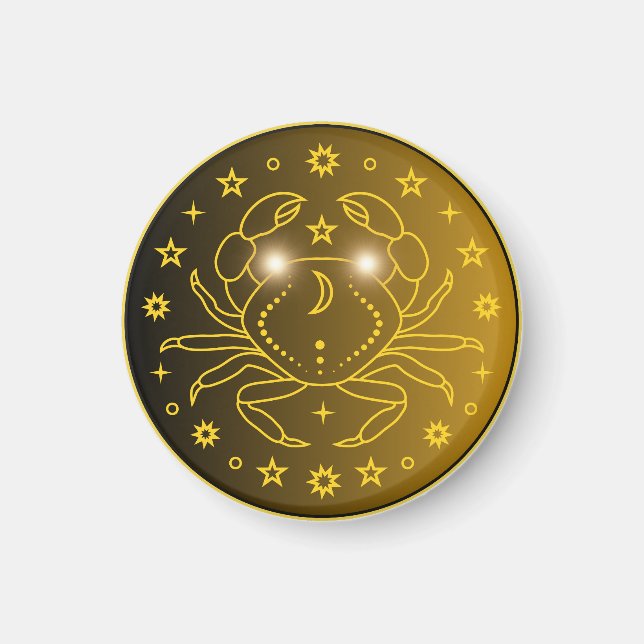 Cancer Zodiak Emblem | Minimalt Celest Symbol Magnet (Framsidan)