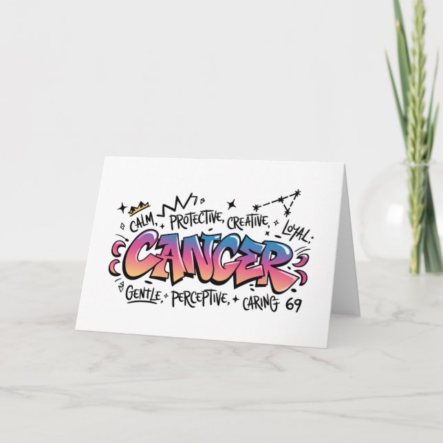 Cancer Zodiak Graffiti   Kort (Framsida)