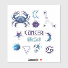 Cancer Zodiak Klistermärkes Samling Klistermärken