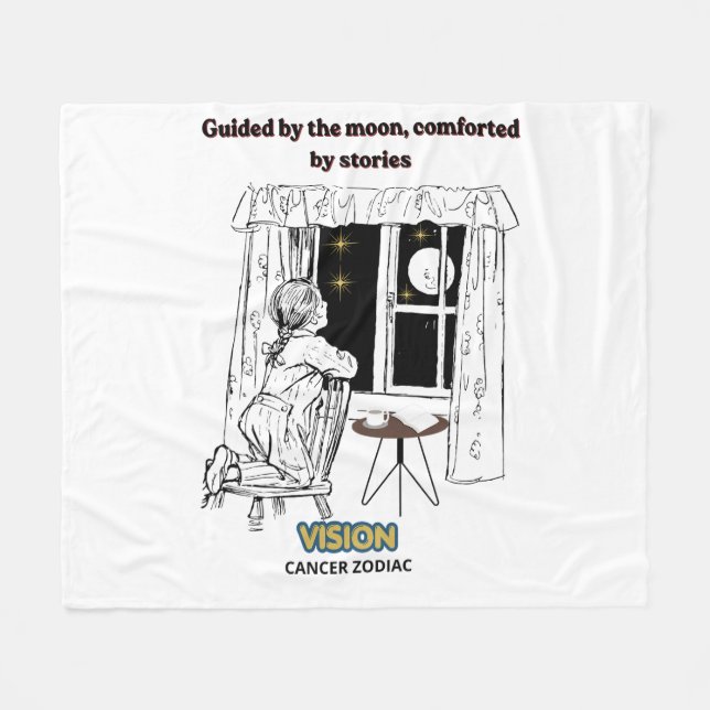 Cancer Zodiak Poster Styrd av Månen  Fleecefilt (Framsidan (Horisontell))