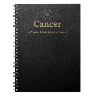 Cancer Zodiak Spiral Anteckningsbok - Falskt Läder