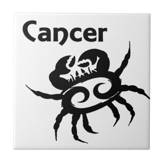 Cancer Zodiak Symbol & Tecken Kakelplatta (Framsidan)