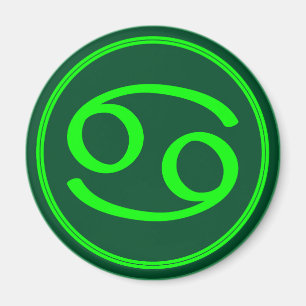 Cancer Zodiakalsymbol Grön Kontrast Magnet