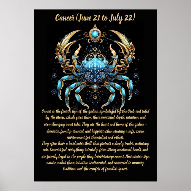 Cancer Zodiakus Konst Poster (Framsidan)