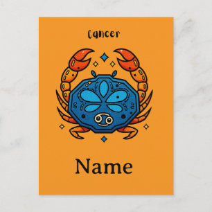Cancer Zodiakustecken Pop Art - Retro Celestial Kr Inbjudan Vykort