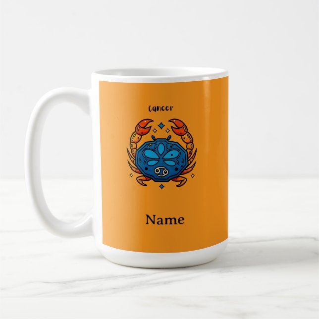 Cancer Zodiakustecken Pop Art - Retro Celestial Kr Kaffemugg (Vänster)