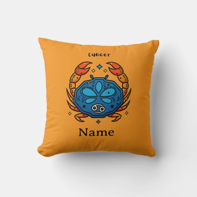 Cancer Zodiakustecken Pop Art - Retro Celestial Kr Kudde (Framsida)