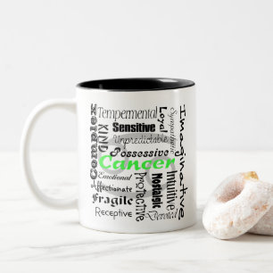 Cancerastrering Zodiac Horoscope Collage Mönster Två-Tonad Mugg