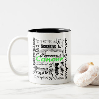 Cancerastrering Zodiac Horoscope Collage Mönster Två-Tonad Mugg