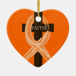 Cancerbandet firar tro & Remission Julgransprydnad Keramik
