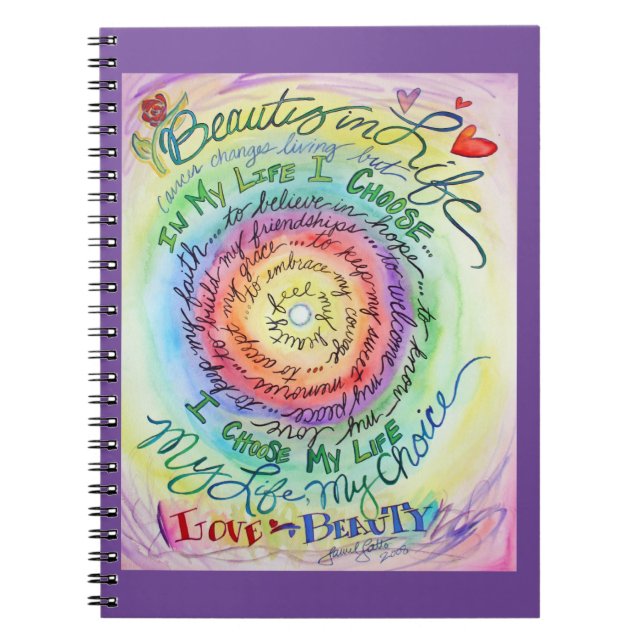 Cancerbekräftelse av Rainbow Notebook Journal Anteckningsbok (Framsidan)