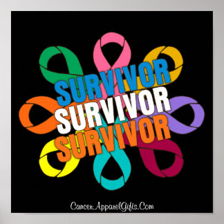 Cancerblommans medvetandegrad Band - Cancer Surviv Poster