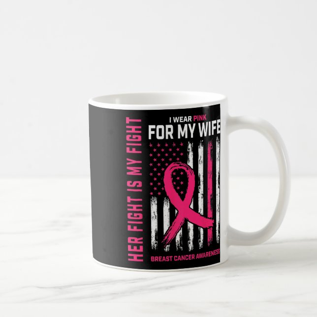 Cancerer hennes kamp är min kamp i Bära Rosa Wife  Kaffemugg (Höger)