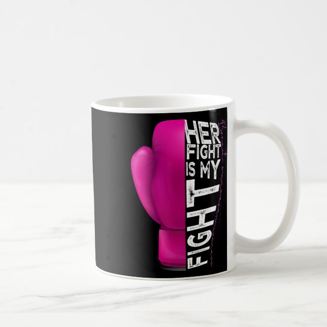 Cancerer hennes kamp är min Rosa Boxing Glove. Kaffemugg (Höger)