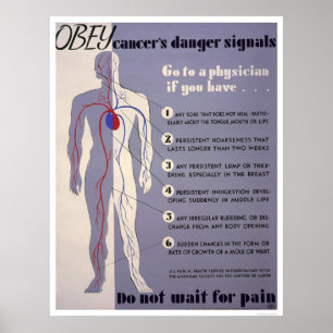 Cancerfara signalerar 1938 WPA Poster
