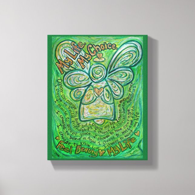 Cancerfärgning av Dikt Angel Art Wrapped Canvas Pa (Framsida)