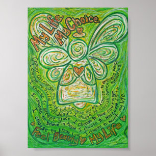 Cancerfärgning av Grönt Angel Painting Poster bild
