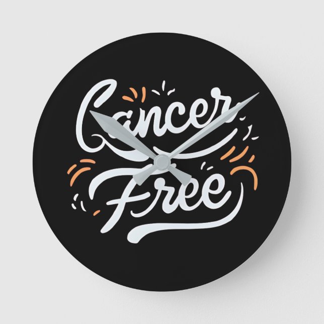 cancerfri bröstcancermedvetenhet rund klocka (Framsida)