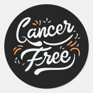 cancerfri bröstcancermedvetenhet runt klistermärke