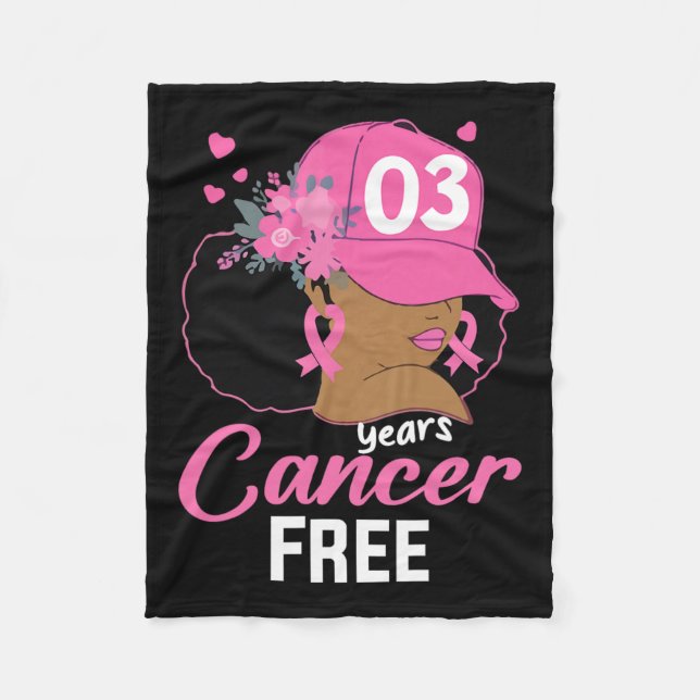 Cancerfri överlevnad Bröstcancer Svart Wom Fleecefilt (Framsidan)