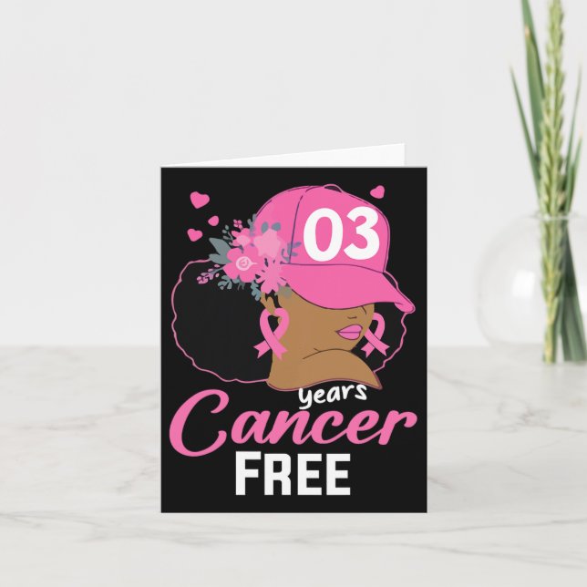Cancerfri överlevnad Bröstcancer Svart Wom Kort (Framsida)