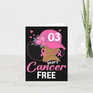 Cancerfri överlevnad Bröstcancer Svart Wom Kort