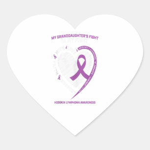 Cancergåvor Kvinnor, mordotter Hodgkins Lymphoma Hjärtformat Klistermärke