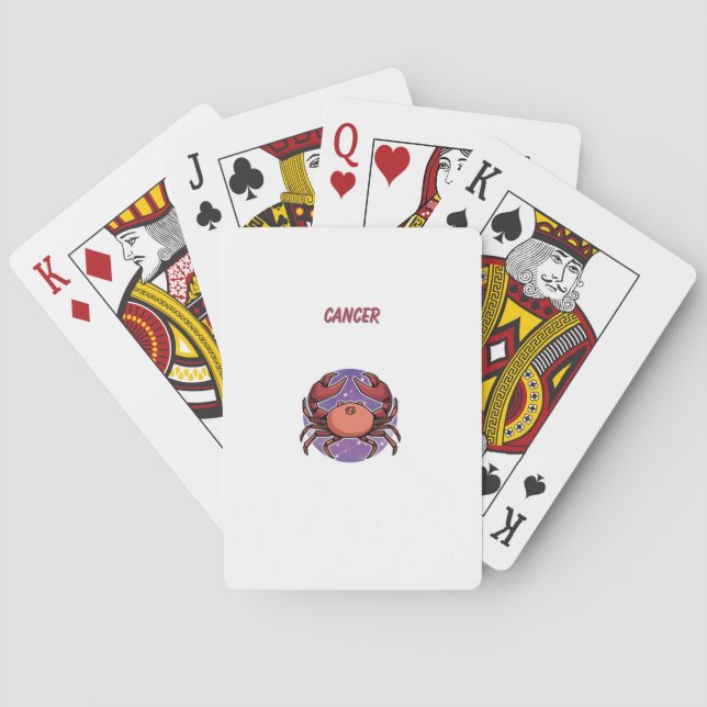 Cancergrafik med rosa tema, stjärntecken, zodiak casinokort (Baksidan)