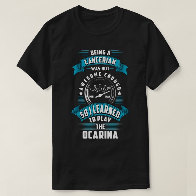 Cancerian ocarina-spelare t shirt (Design framsida)
