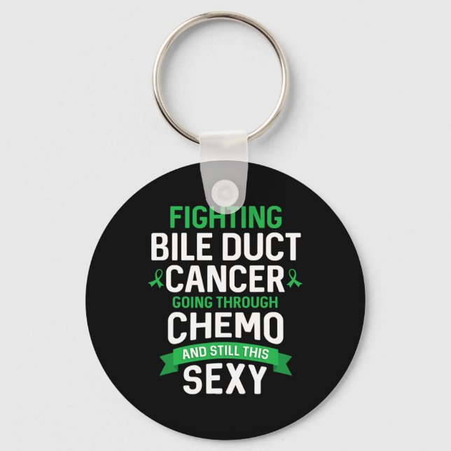 Cancerkämpe Gallgångscancer Patient Kemoterapi Nyckelring (Framsida)