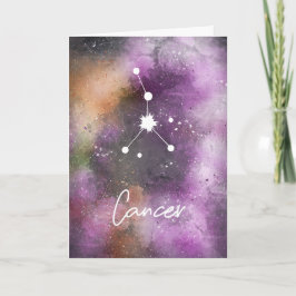 Cancerkonstellation Zodiac Lila Galaxy Kort