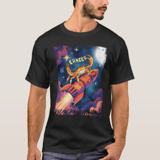 Cancerkrabastrologi måne raket zodiakhoroscope t shirt