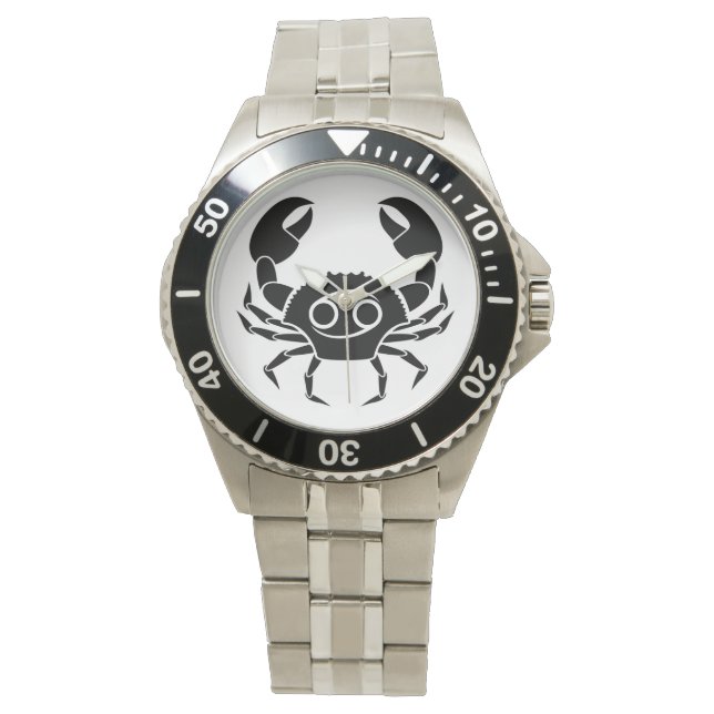 cancerkrabba, greek astrology horoscope zodiac armbandsur (Framsida)