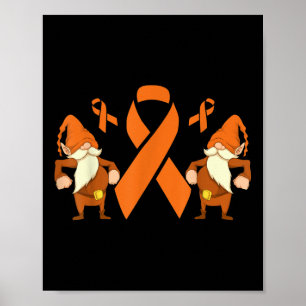 Cancerkrigargnom Orange Band Leukemi Medvetenhet Poster