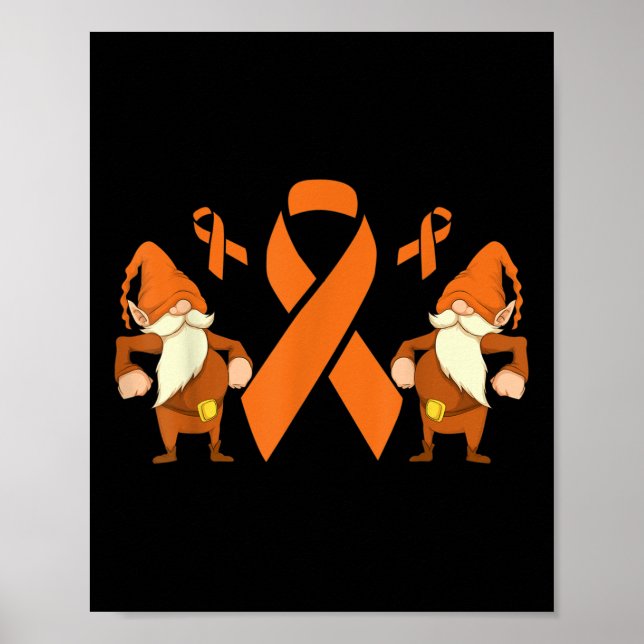 Cancerkrigargnom Orange Band Leukemi Medvetenhet Poster (Framsidan)
