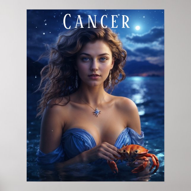 Cancerkvinnlig astrologisk Poster (Framsidan)