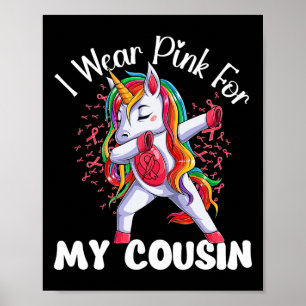 Cancermedvetande Enhörning Jag Har Rosa För Min Ku Poster
