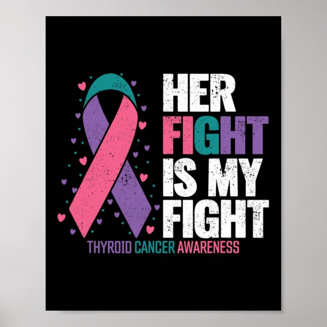 Cancermedvetande om min kamp mot sköldkörtelcancer poster (Framsidan)