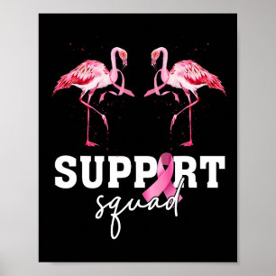 Cancermedvetandeshirt Kvinnor Flamingo Stöd Squad Poster