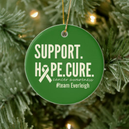 cancermedvetenhet Anpassat namn Ornamet Jul Julgransprydnad Keramik