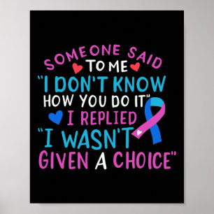 Cancermedvetenhet Blått blått Rosa Teal Fighter Ch Poster