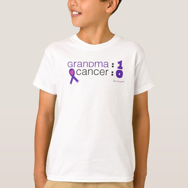 Cancermedvetenhet - farmor : 1 Cancer : 0 T Shirt (Framsida)
