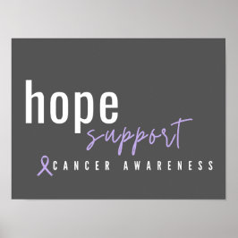 cancermedvetenhet, hopp, stöd för Poster och utskr