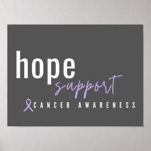 cancermedvetenhet, hopp, stöd för Poster och utskr