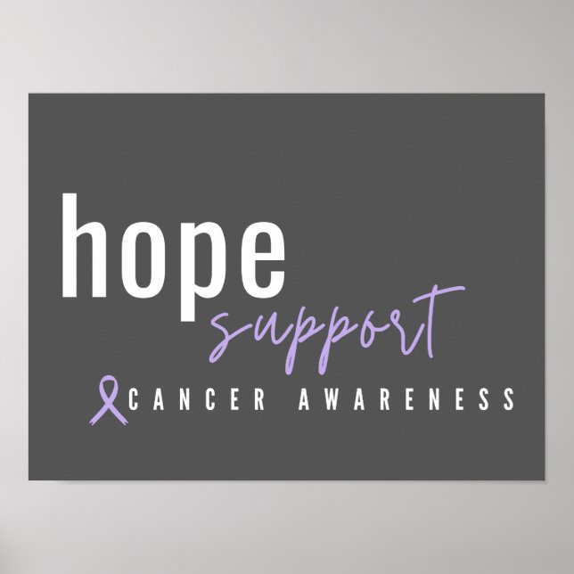 cancermedvetenhet, hopp, stöd för Poster och utskr (Framsidan)