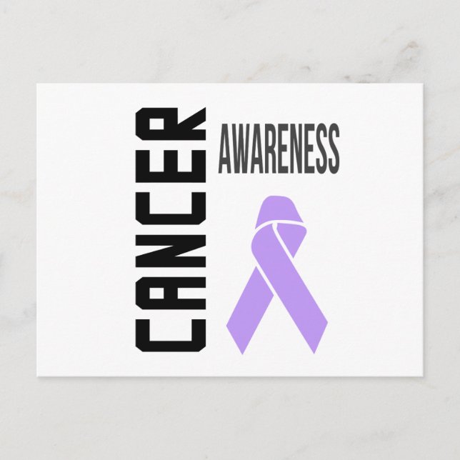 Cancermedvetenhet Lavender (all cancer) Ribbon Vykort (Framsida)