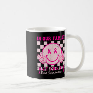 Cancermedvetenhet - månads Groovy Rosa design för Kaffemugg