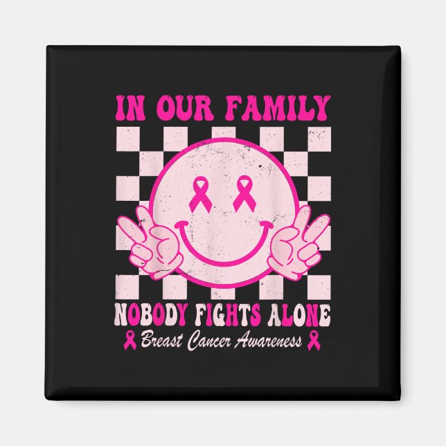 Cancermedvetenhet - månads Groovy Rosa design för  Magnet (Framsidan)